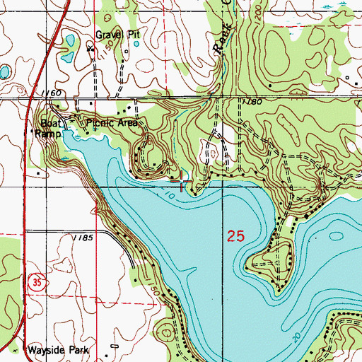 Topographic Map of Rock Creek, WI