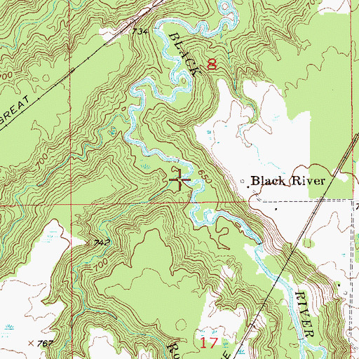 Topographic Map of Rock Creek, WI