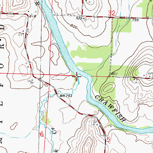 Topographic Map of Rock Creek, WI