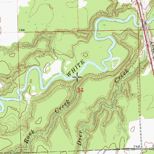 Topographic Map of Rock Creek, WI
