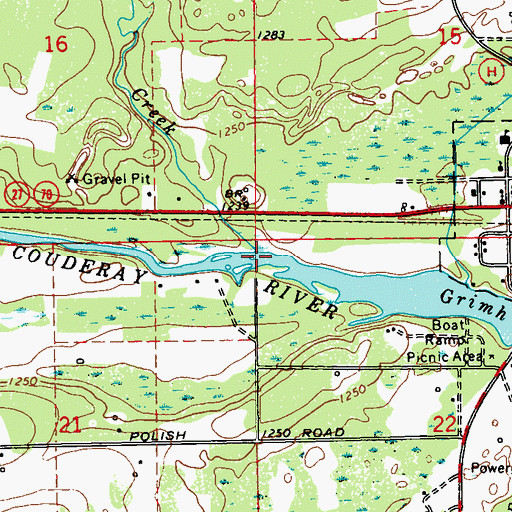 Topographic Map of Rock Creek, WI