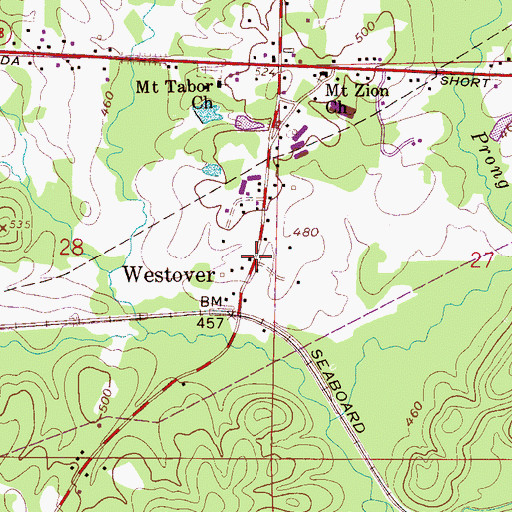 Topographic Map of Westover, AL