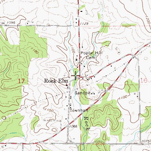 Topographic Map of Rock Elm, WI