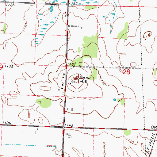 Topographic Map of Rock Hill, WI