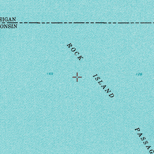 Topographic Map of Rock Island Passage, WI