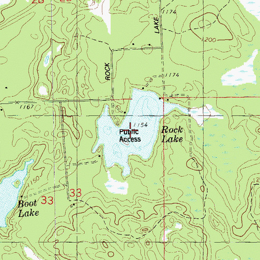 Topographic Map of Rock Lake, WI