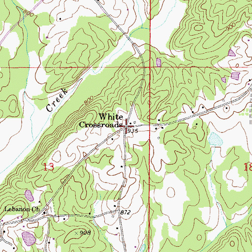 Topographic Map of White Crossroads, AL