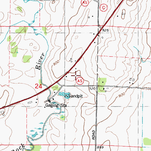 Topographic Map of Rock River School (historical), WI