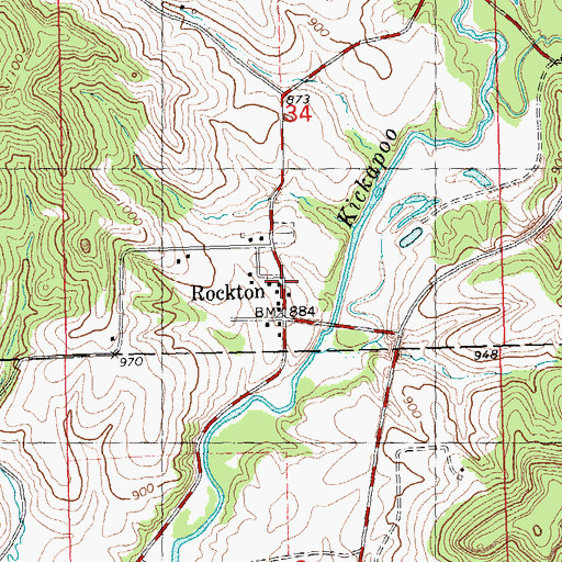 Topographic Map of Rockton, WI