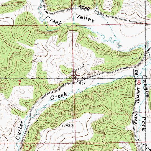 Topographic Map of Rockwell Mills School, WI