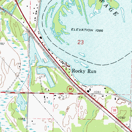 Topographic Map of Rocky Run, WI