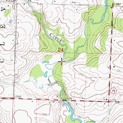Topographic Map of Rocky Run, WI