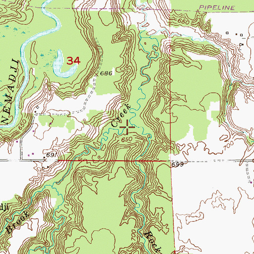 Topographic Map of Rocky Run, WI