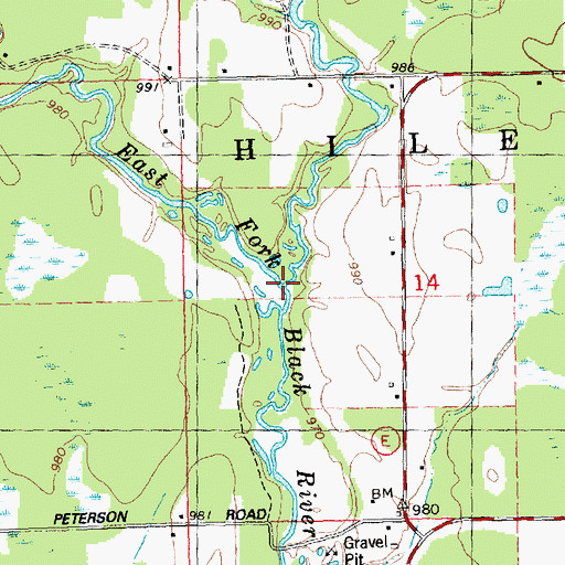 Topographic Map of Rocky Run, WI
