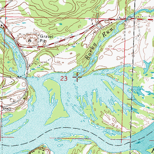 Topographic Map of Rocky Run, WI