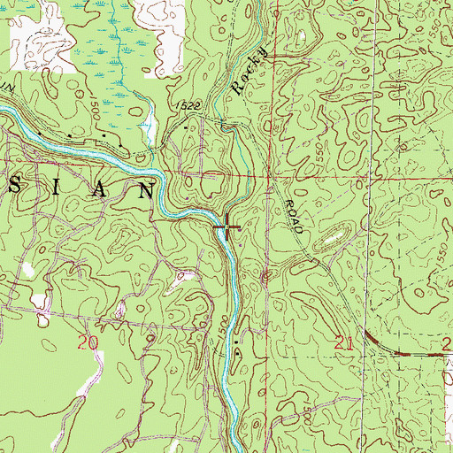 Topographic Map of Rocky Run, WI