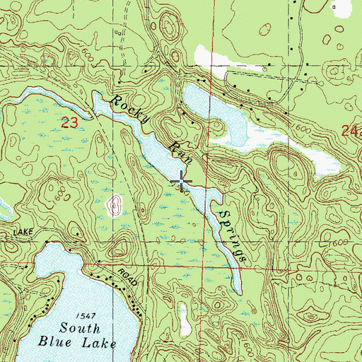 Topographic Map of Rocky Run Springs, WI