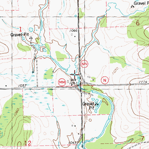 Topographic Map of Roger Creek, WI