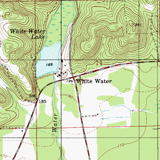 Topographic Map of White Water, AL