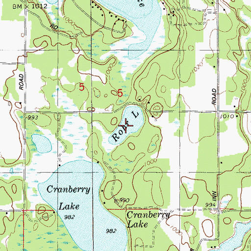 Topographic Map of Rohr Lake, WI