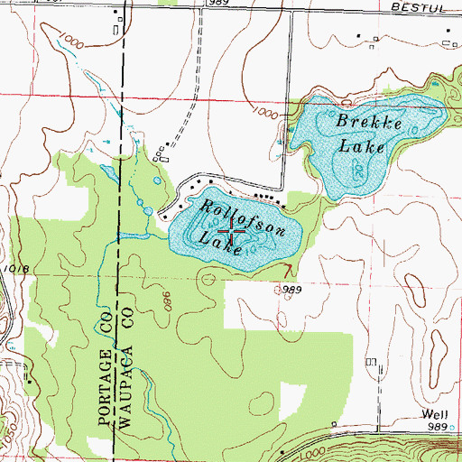 Topographic Map of Rollofson Lake, WI