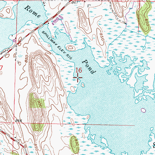 Topographic Map of Rome Pond, WI