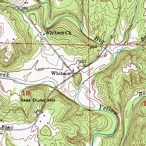 Topographic Map of Whitson, AL