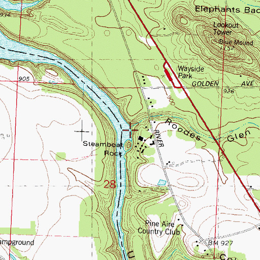 Topographic Map of Roodes Glen, WI