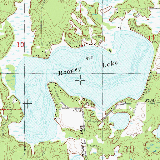 Topographic Map of Rooney Lake, WI