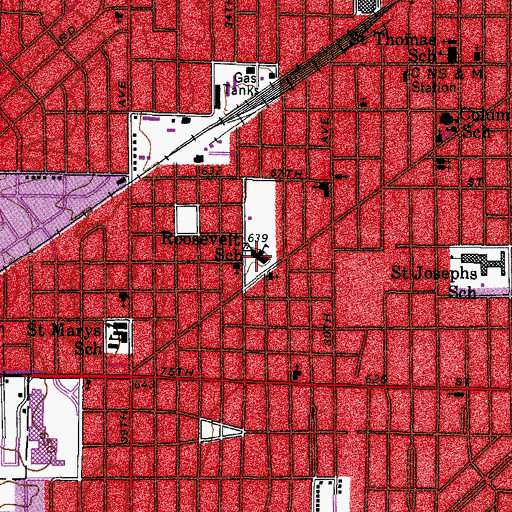 Topographic Map of Roosevelt Elementary School, WI