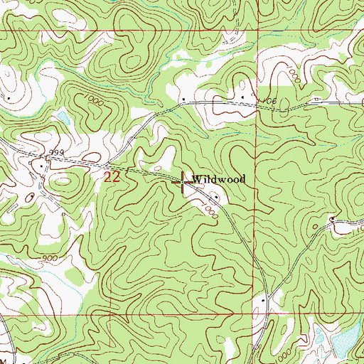 Topographic Map of Wildwood, AL