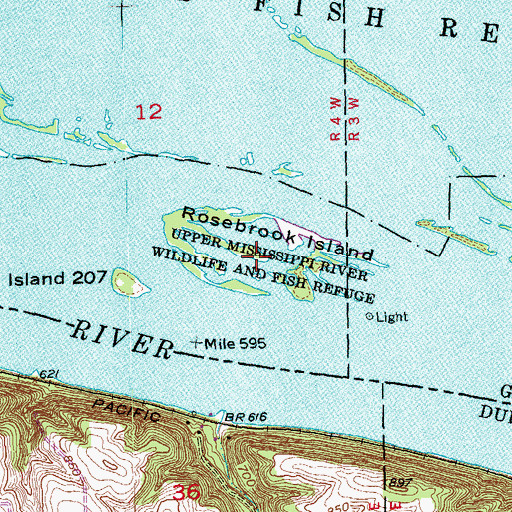 Topographic Map of Rosebrook Island, WI