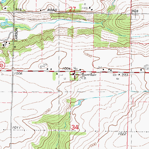 Topographic Map of Rosedale Presbyterian Church, WI