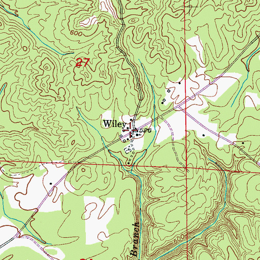 Topographic Map of Wiley, AL
