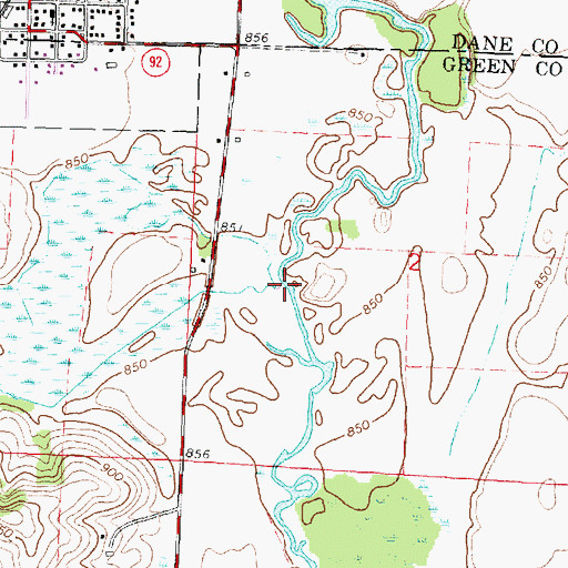 Topographic Map of Ross Crossing Creek, WI