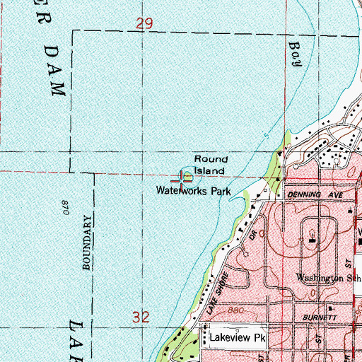 Topographic Map of Round Island, WI