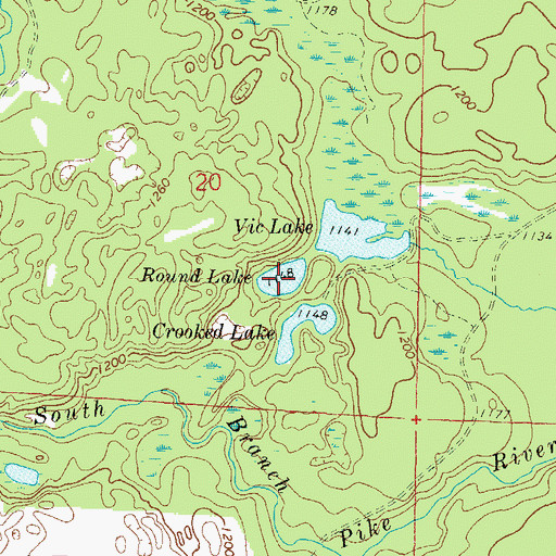 Topographic Map of Round Lake, WI