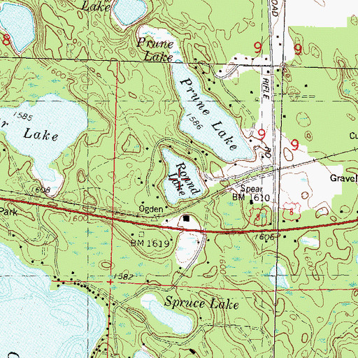 Topographic Map of Round Lake, WI