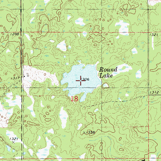 Topographic Map of Round Lake, WI