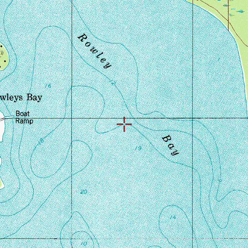 Topographic Map of Rowley Bay, WI