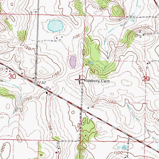 Topographic Map of Dane Cemetery, WI