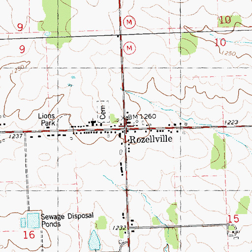 Topographic Map of Rozellville, WI