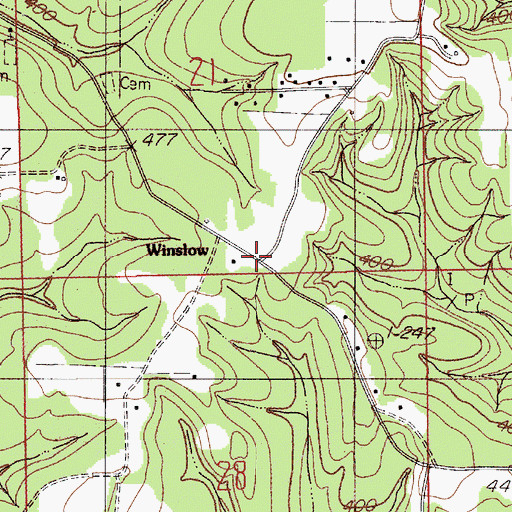 Topographic Map of Winslow, AL