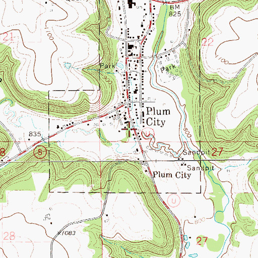 Topographic Map of Rush Coulee, WI