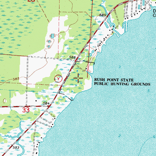 Topographic Map of Rush Point State Public Hunting Grounds, WI