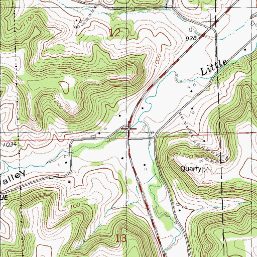 Topographic Map of Russell Valley, WI
