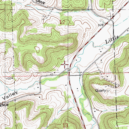 Topographic Map of Russell Valley School, WI