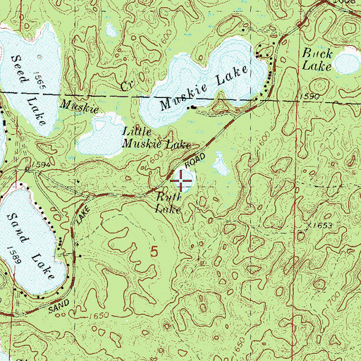 Topographic Map of Ruth Lake, WI