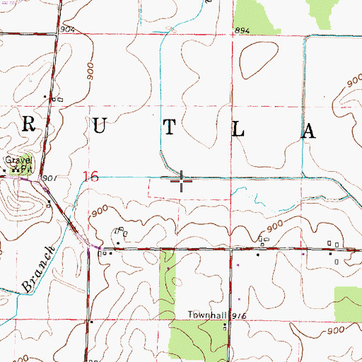 Topographic Map of Rutland Branch, WI