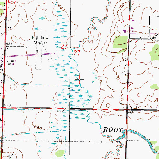 Topographic Map of Ryan Creek, WI